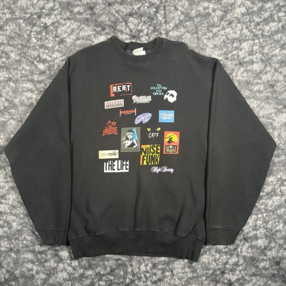 Vintage Fruit of the Loom Phantom of the Opera Broadway Musical Sweatshirt XL